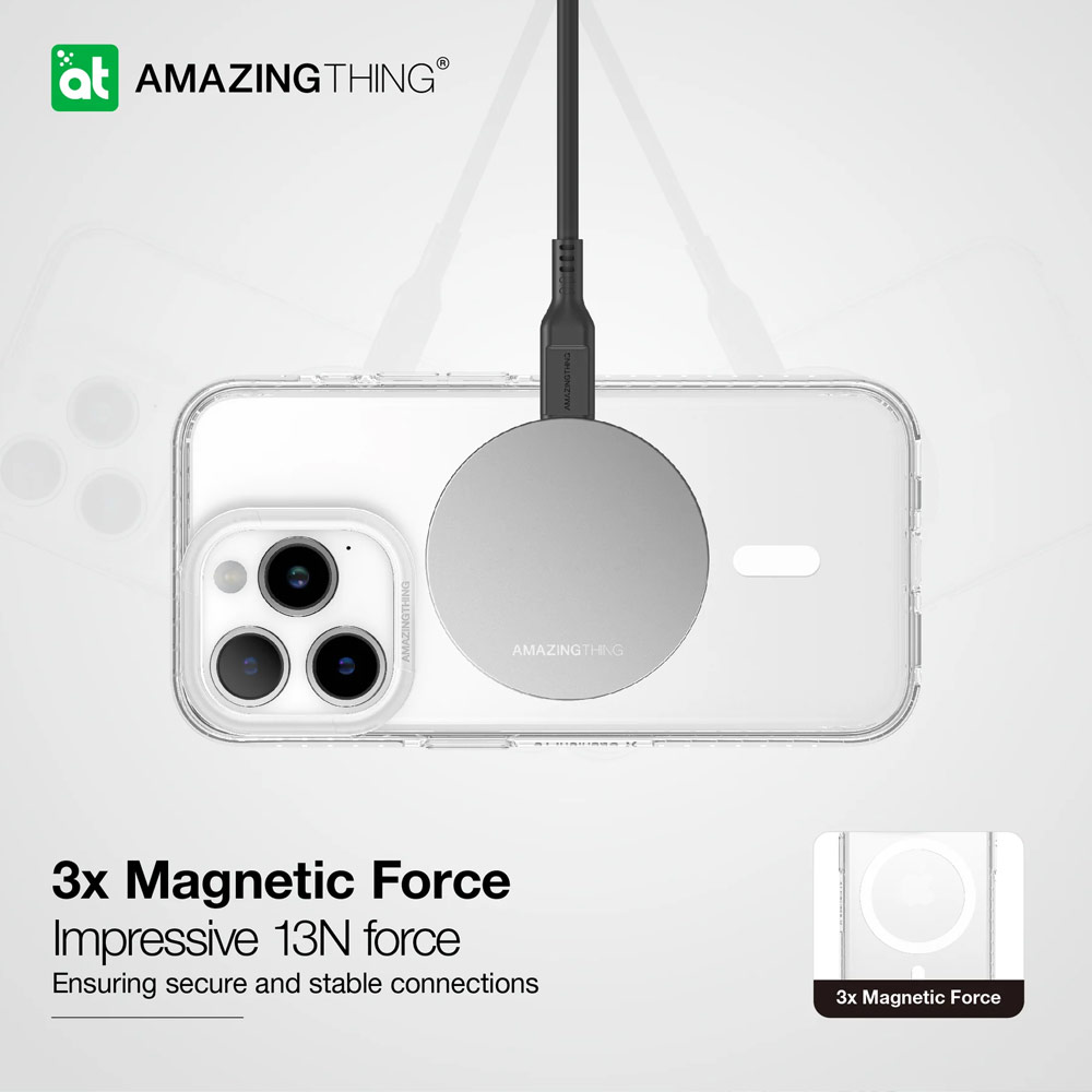 Picture of Apple iPhone 15 Plus 6.7 Case | Amazingthing TITAN PRO Drop Proof Magnetic Case for iPhone 15 Plus 6.7 (Clear)