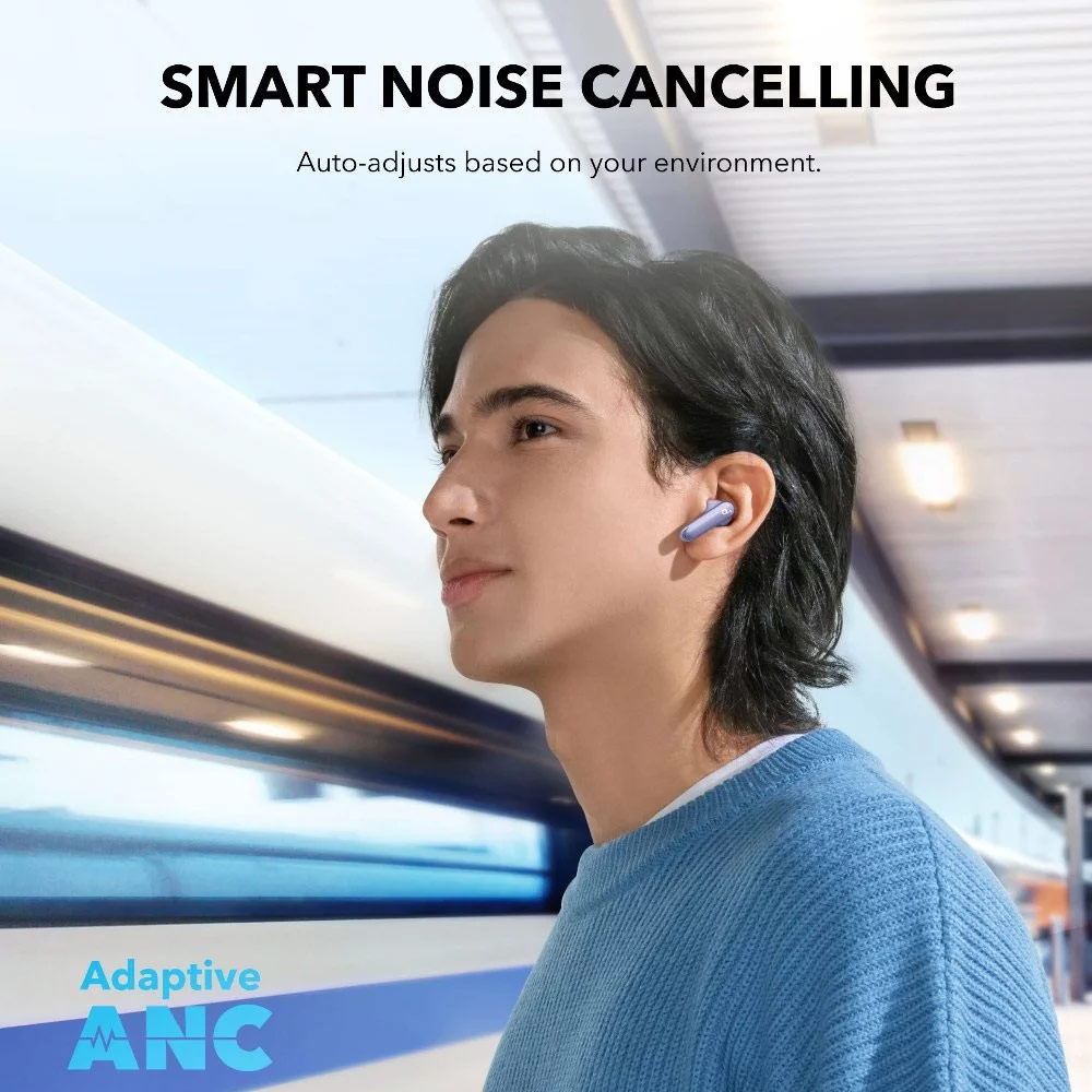 Picture of Anker Soundcore P40i Wireless Earbuds With Noise Cancelling Adaptive Heavy Bass 60H Playtime (Blue)