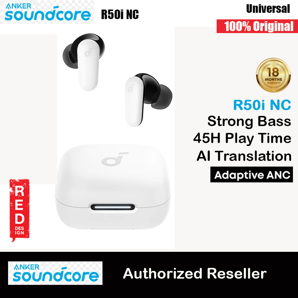 Picture of Soundcore by Anker R50i NC Earbuds Adaptive ANC Bluetooth 5.4 TWS 45Hours Long Play Time Headsets A3959 (White) Red Design- Red Design Cases, Red Design Covers, iPad Cases and a wide selection of Red Design Accessories in Malaysia, Sabah, Sarawak and Singapore 