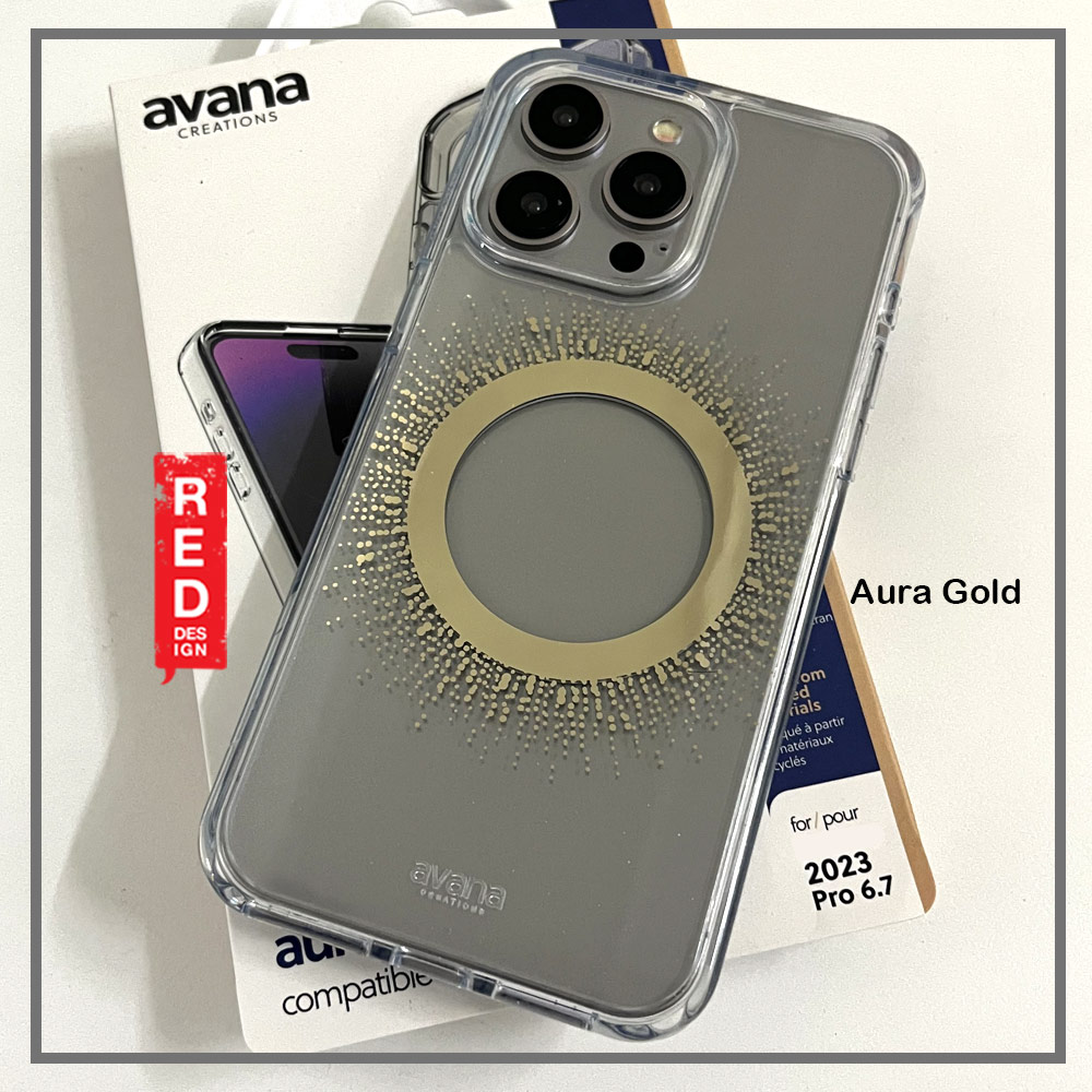 Picture of Apple iPhone 15 Pro Max 6.7 Case | Avana Aura Series Magnetic Drop Protection Transparent Case for Apple iPhone 15 Pro Max 6.7 (Gold)