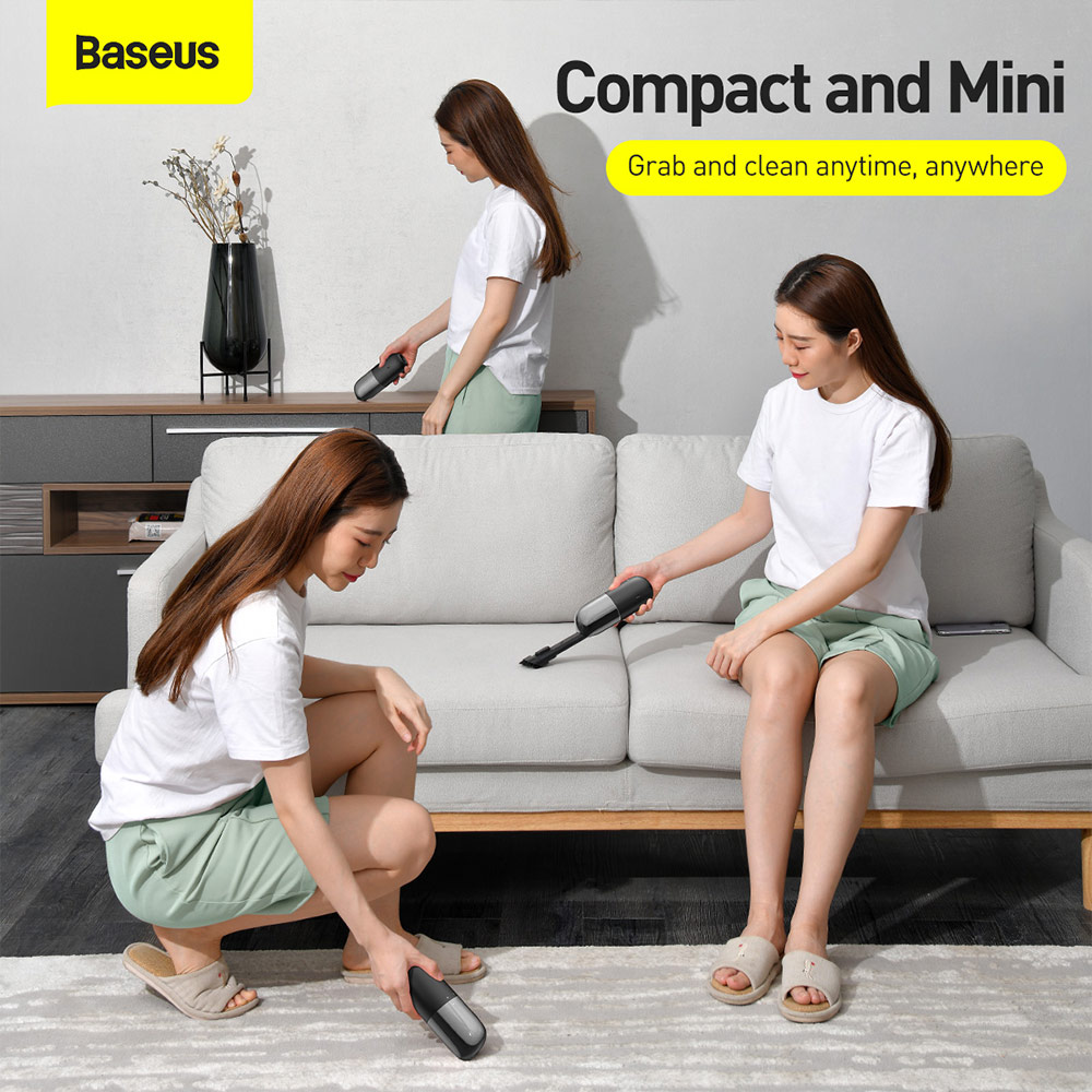 Picture of Baseus C1 Mini and Portable Strong Suction Rechargable Cordless Wireless Wire Free Car Vacuum Cleaner Bed Vacuum Cleaner Sofa Vacuum Cleaner (Black)