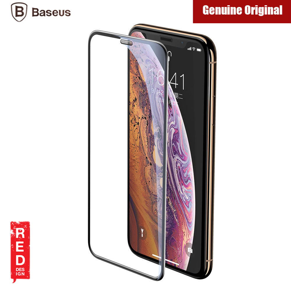 Picture of Apple iPhone XS | Baseus 3D Full Coverage Tempered Glass for Apple iPhone XS iPhone X iPhone 11 Pro 5.8" with Cellular Dust Prevention (Black)