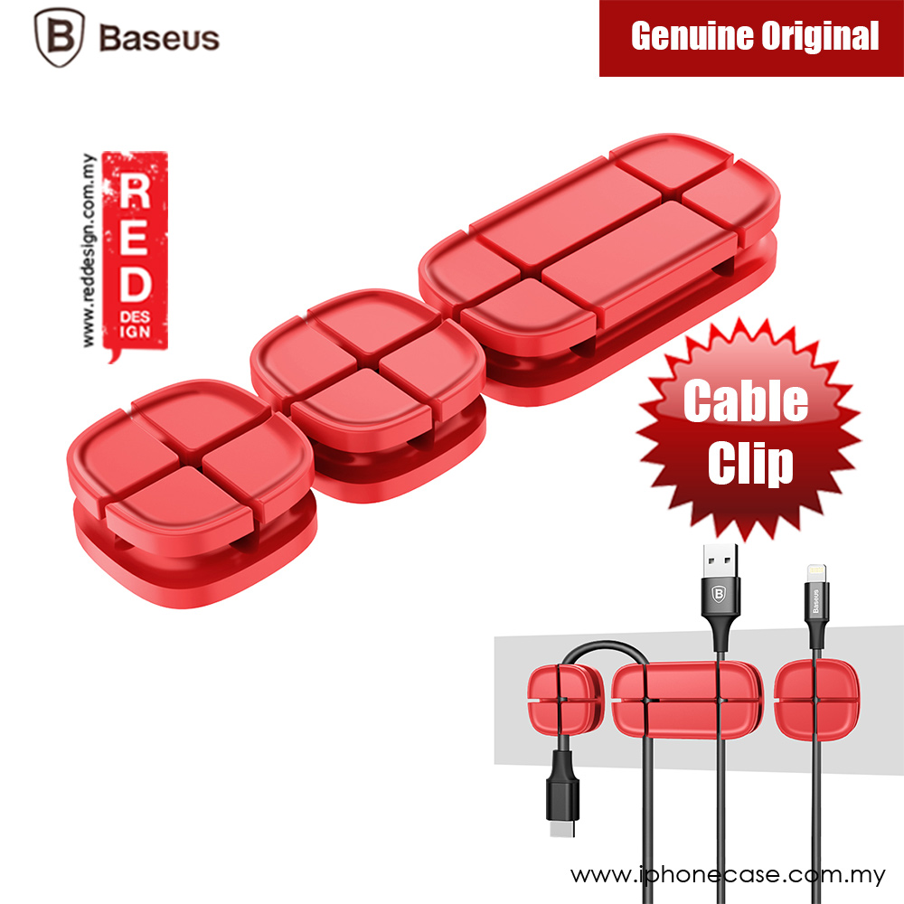 Picture of BASEUS Cross Peas Magnetic Cable Clip USB Cord Holder Wire Management (Red) Red Design- Red Design Cases, Red Design Covers, iPad Cases and a wide selection of Red Design Accessories in Malaysia, Sabah, Sarawak and Singapore 
