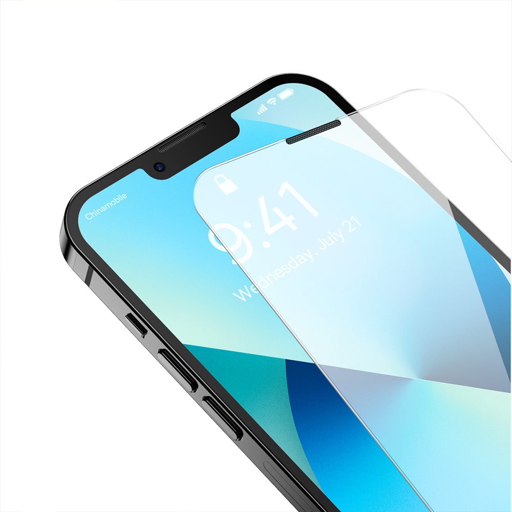 Picture of Apple iPhone 13 Pro Max 6.7 | Baseus Full Coverage Invisible Tempered Glass with Cellular Dust Prevention for iPhone 13 Pro Max 6.7 (HD Clear 2pcs)
