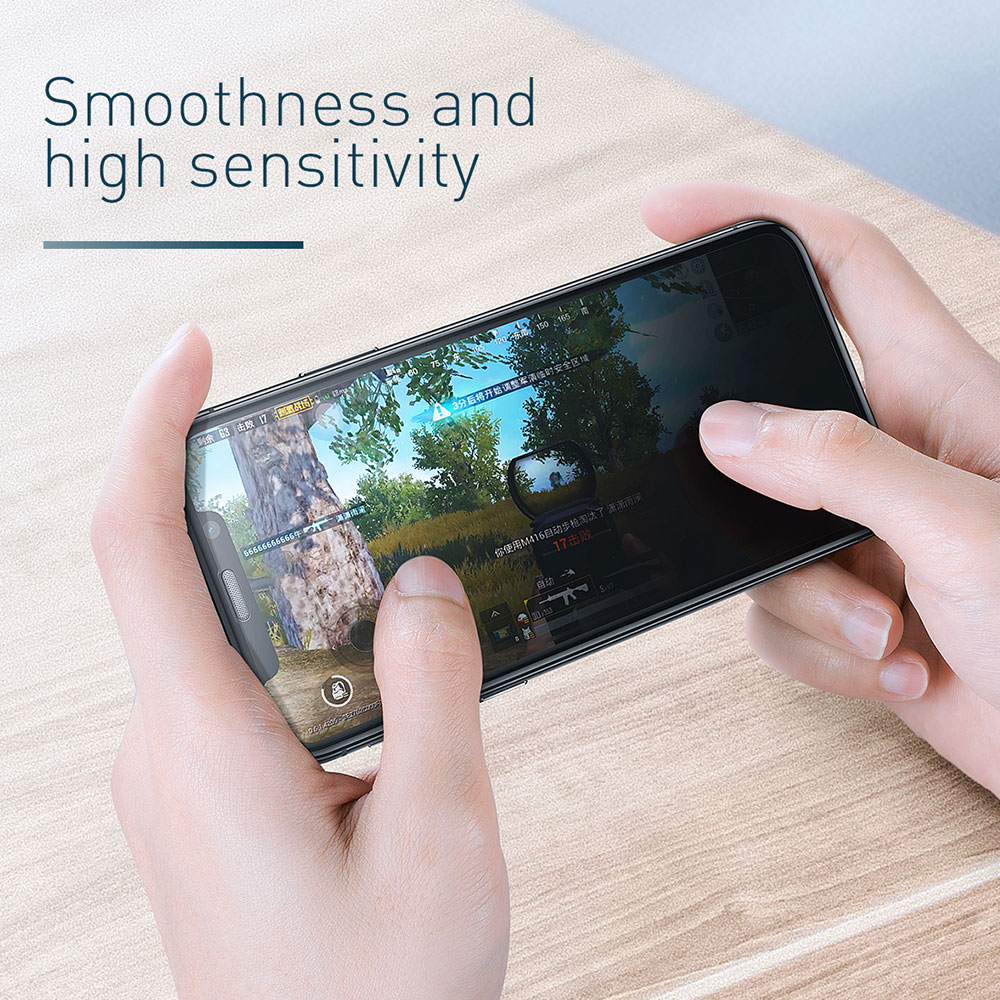 Picture of Apple iPhone 11 Pro 5.8 | Baseus 3D Anti Peep View Spy Privacy Full Coverage Tempered Glass wit Anti Dust for Apple iPhone 11 Pro 5.8 (Anti Peep View Privacy Black)