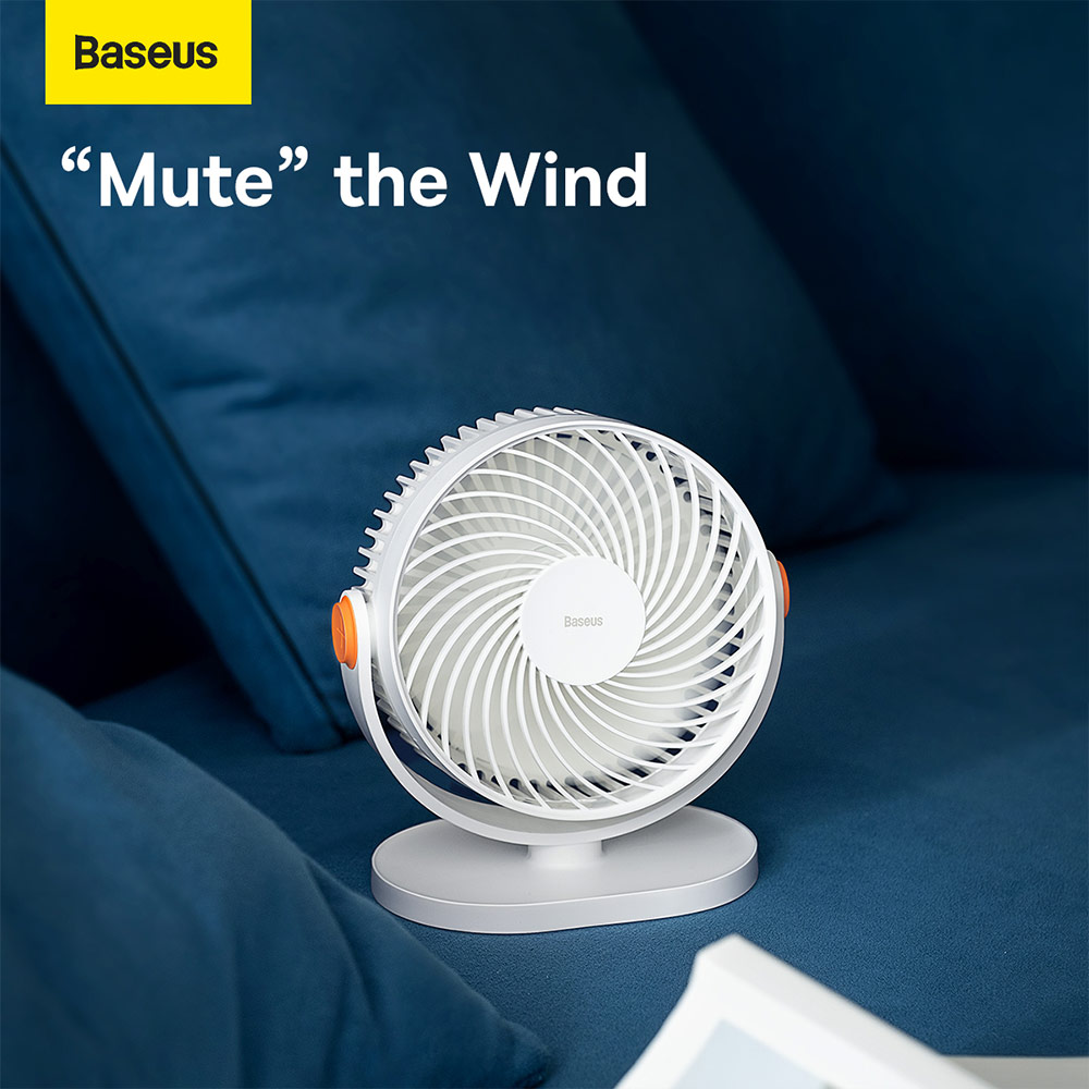 Picture of Baseus USB Mini Desktop Fan Home Office Wall Hanging Gift Idea Portable Fans (White)