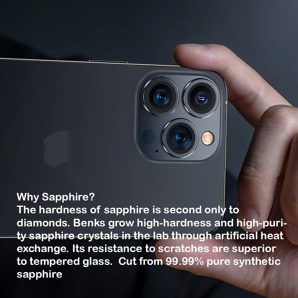Picture of Apple iPhone 14 Pro Max 6.7 | Benks Ultra Thin 9H Sapphire Glass Camera Lens Protection Protector for iPhone 14 Pro iPhone 14 Pro Max (Graphite)