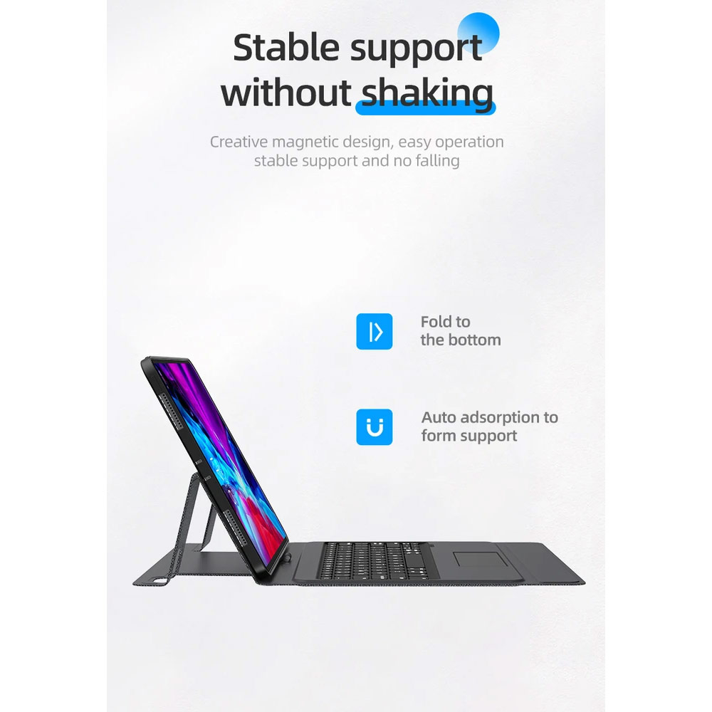 Picture of Apple iPad Pro 11 2nd gen 2020 Case | Benks Smart Keyboard Slim Stand Case with Touch Pad with Stylus Holder for iPad Pro 11 2020 2021