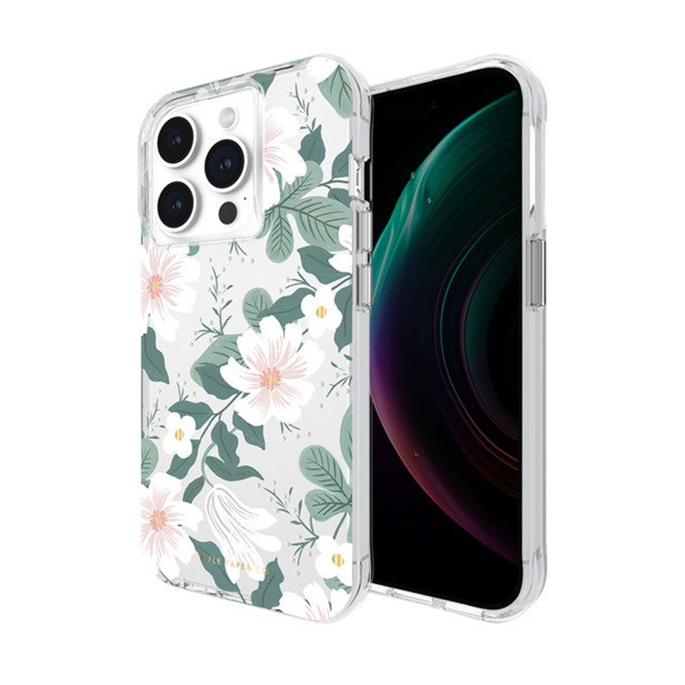 Picture of Apple iPhone 15 Pro 6.1 | Case Mate Case-Mate Rifle Paper Co Floral Design Drop Protection Case with Magnetic Charging for iPhone 15 Pro 6.1 (Willow)
