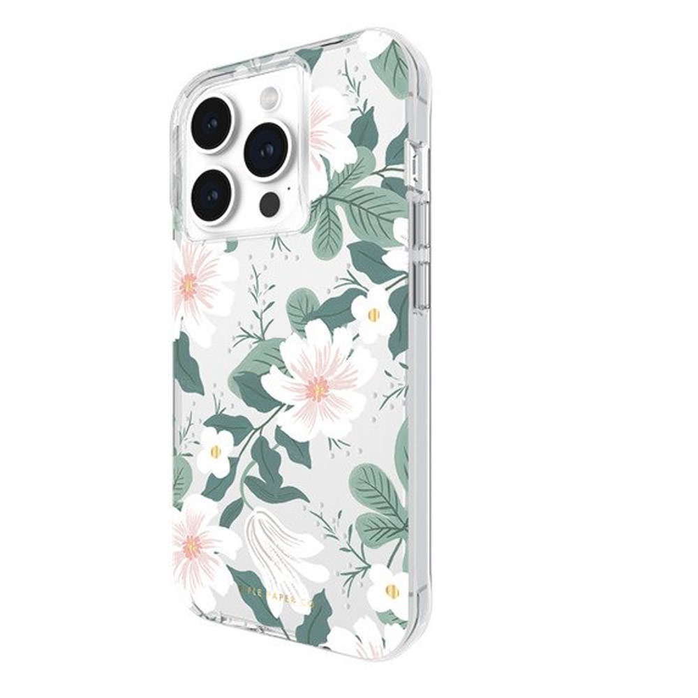 Picture of Apple iPhone 15 Pro 6.1 | Case Mate Case-Mate Rifle Paper Co Floral Design Drop Protection Case with Magnetic Charging for iPhone 15 Pro 6.1 (Willow)