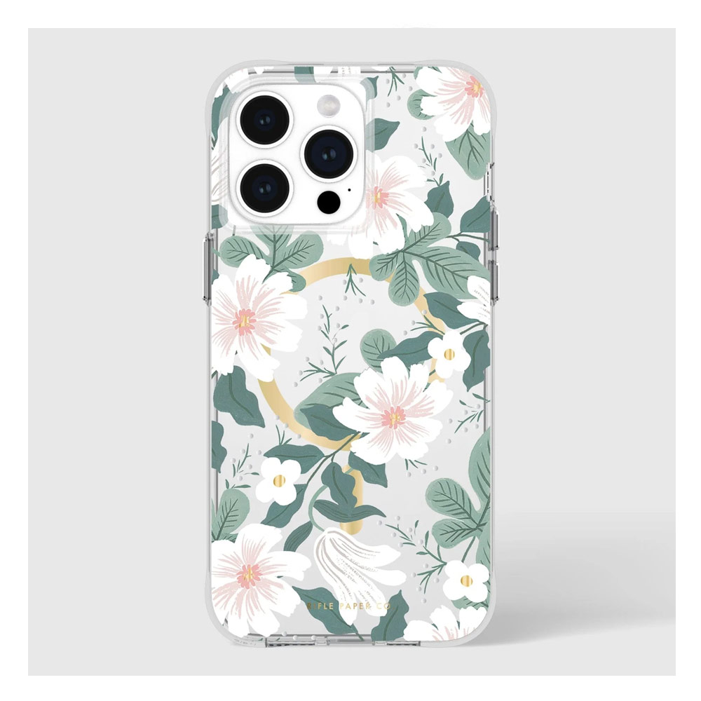 Picture of Apple iPhone 15 Pro 6.1 | Case Mate Case-Mate Rifle Paper Co Floral Design Drop Protection Case with Magnetic Charging for iPhone 15 Pro 6.1 (Willow)