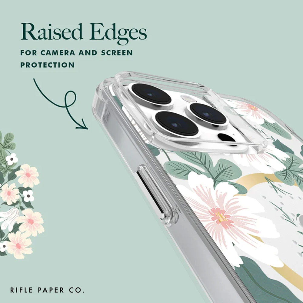 Picture of Apple iPhone 15 Pro Max 6.7 | Case Mate Case-Mate Rifle Paper Co Floral Design Drop Protection Case with Magnetic Charging for iPhone 15 Pro Max 6.7 (Willow)