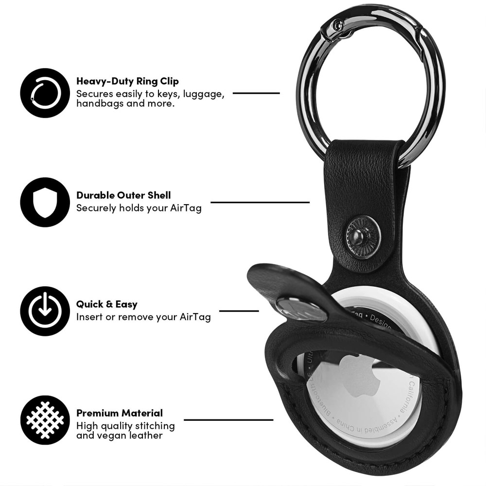 Picture of Apple Air Tag  | Case-Mate Case Mate Keychain Case Protective Cover Case Keyring Design for Apple AirTag (Black)