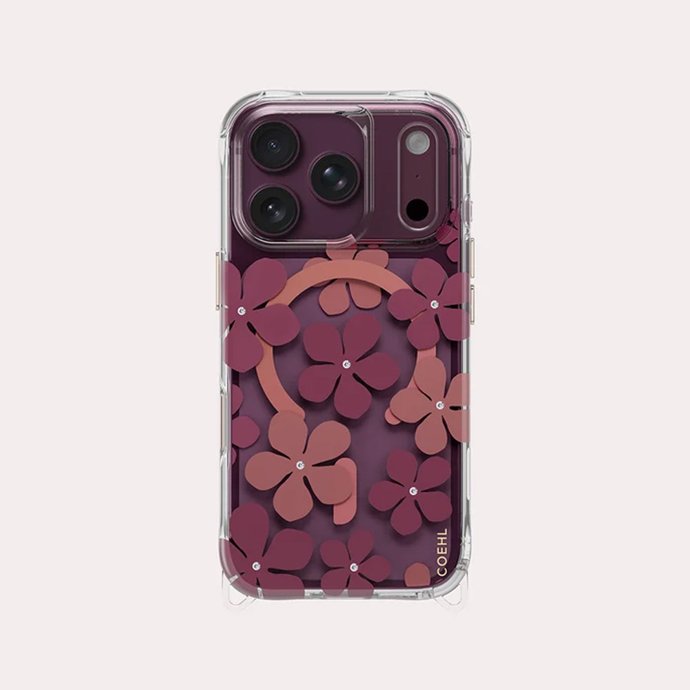Picture of Apple iPhone 18 Pro Max Case | Coehl MILA MagClick Magnetic Charging Case with Camera Control Button for iPhone 18 Pro Max - Crimson Bloom