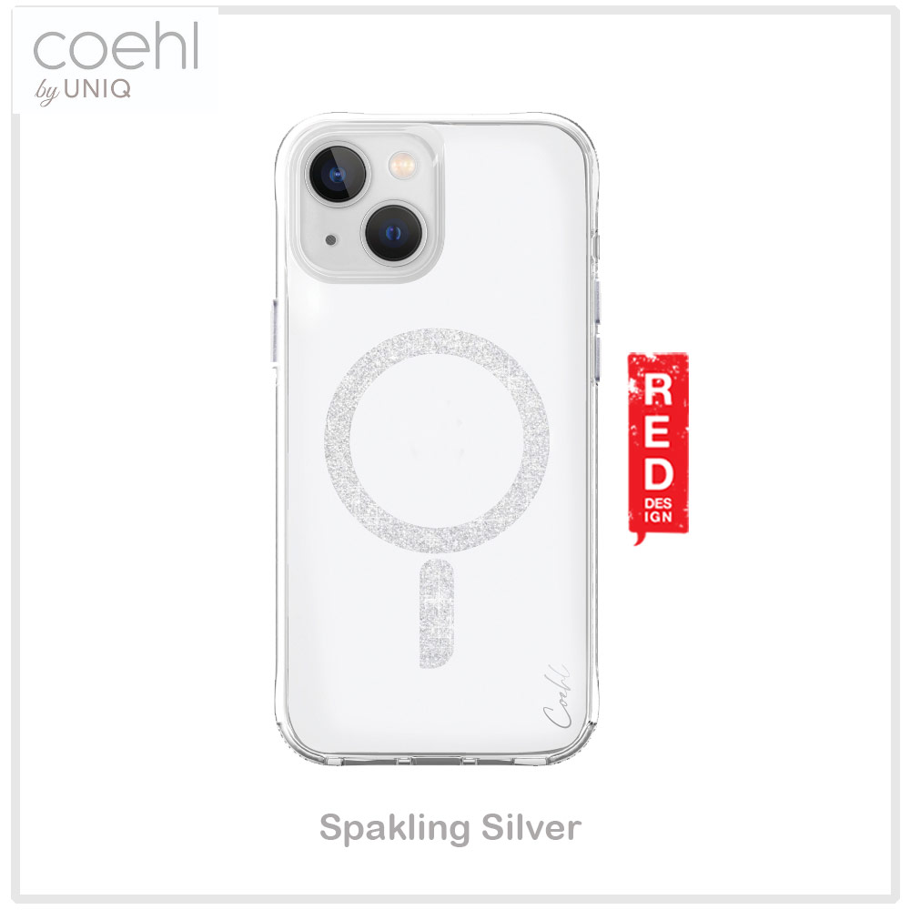 Picture of Apple iPhone 15 6.1 | Coehl by Uniq Design for Modern Women Girl Lady Magnetic Charging Compatible for iPhone 15 6.1 (Sparkling Silver)