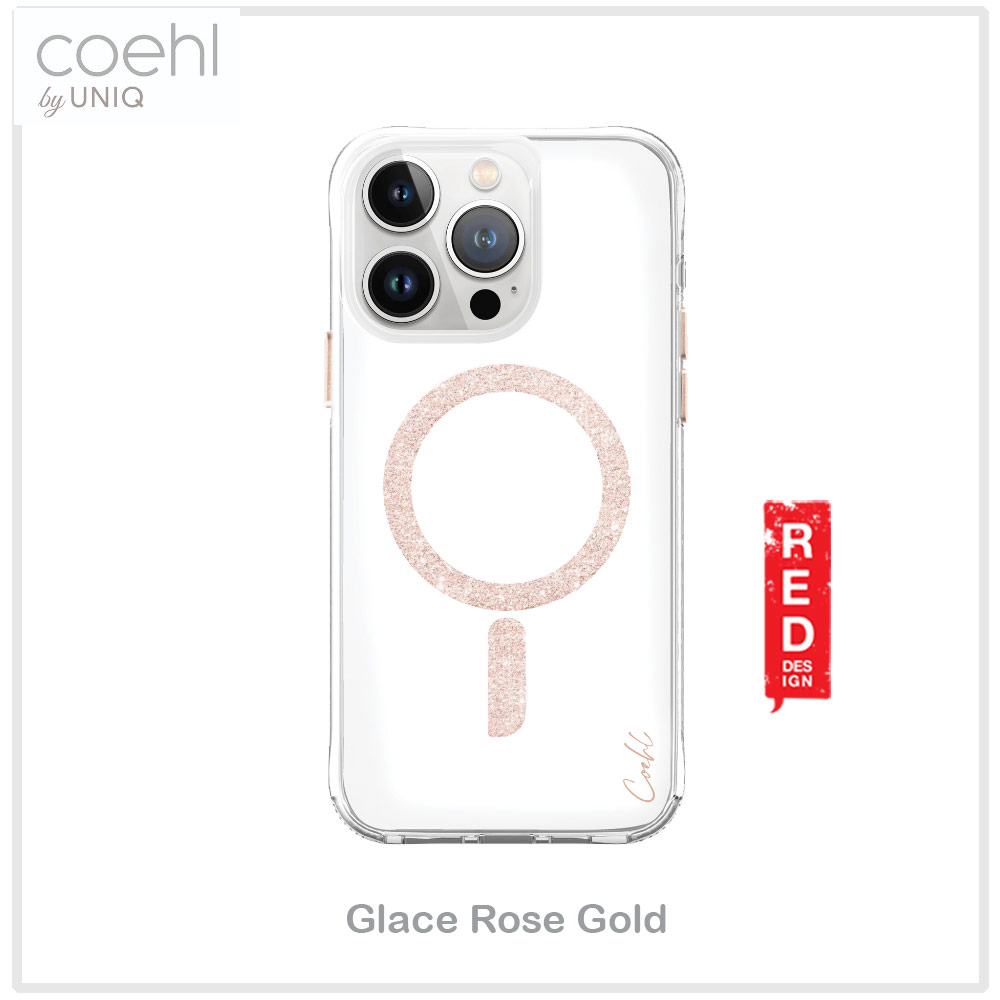 Picture of Apple iPhone 15 Pro 6.1 | Coehl by Uniq Design for Modern Women Girl Lady Magnetic Charging Compatible for iPhone 15 Pro 6.1 (Sparkling Rose Gold)