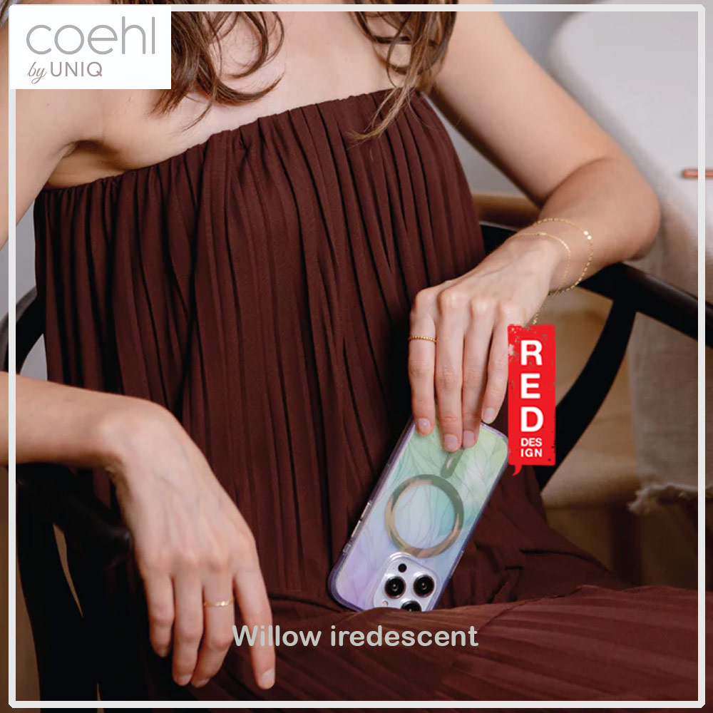 Picture of Apple iPhone 15 Pro 6.1 | Coehl by Uniq Design for Modern Women Girl Lady Magnetic Charging Compatible for iPhone 15 Pro 6.1 (Willow iridescent)