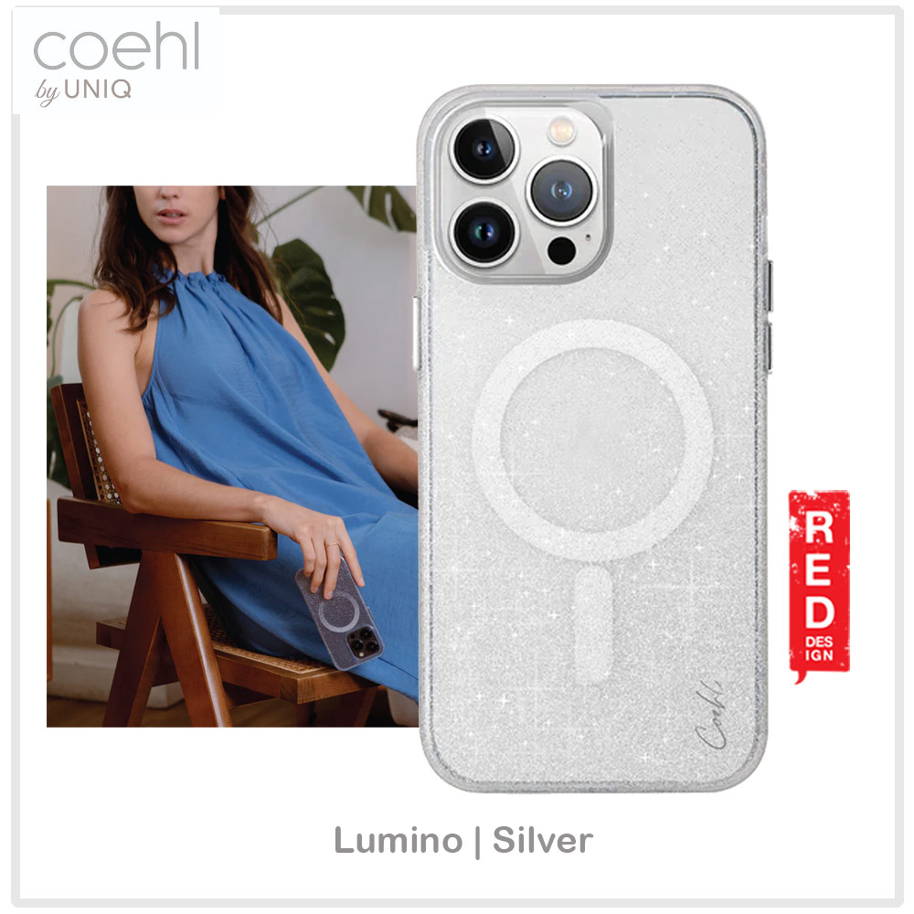 Picture of Apple iPhone 15 Pro Max 6.7 | Coehl by Uniq Design for Modern Women Girl Lady Magnetic Charging Compatible for iPhone 15 Pro Max 6.7 (Sparkling Silver)