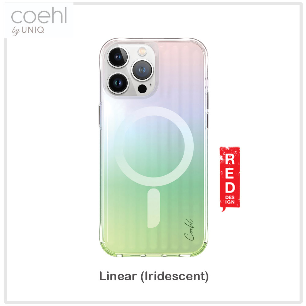 Picture of Apple iPhone 15 Pro Max 6.7  | Coehl by Uniq Design for Modern Women Girl Lady Magnetic Charging Compatible for iPhone 15 Pro Max 6.7 (Linear Iridescent)