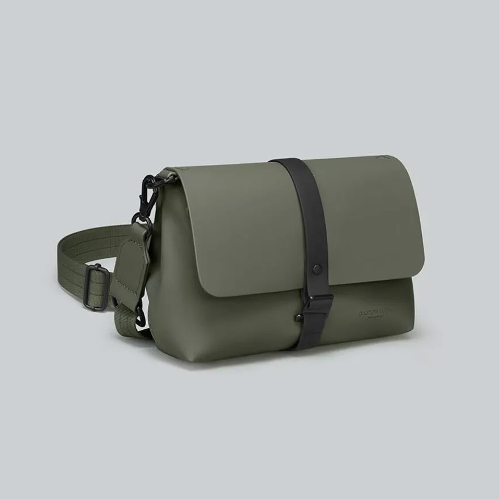 Picture of Gaston Luga SPLÄSH CROSSBODY BAG Premium Waterproof Eco Material Bag Compact Messenger Style Bag with Detachable Shoulder Strap As Clutch (Olive)