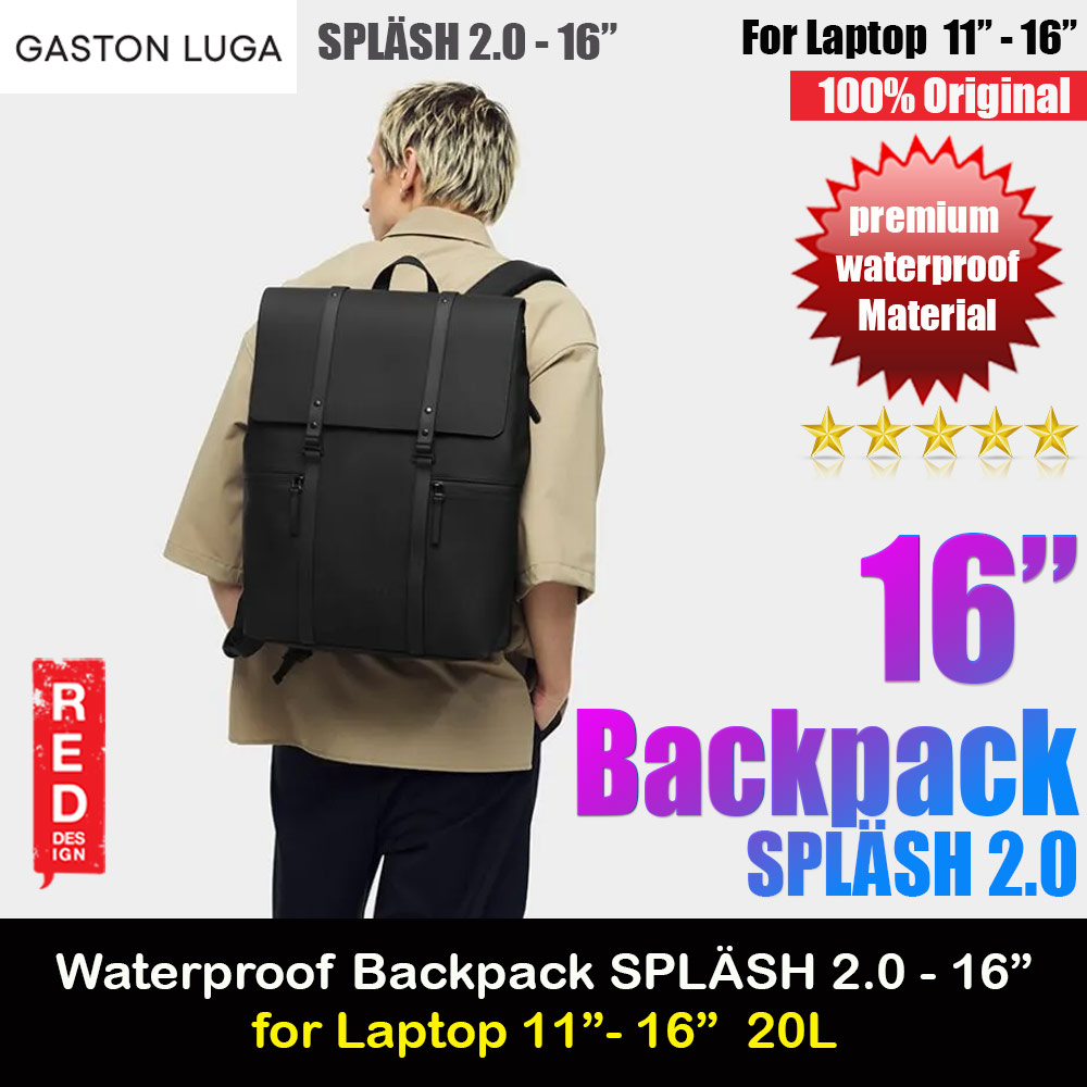 Picture of Gaston Luga SPLÄSH 2.0 16" Premium Waterproof Eco Material Backpack 20L (Black) Apple MacBook Pro 16\" 2019- Apple MacBook Pro 16\" 2019 Cases, Apple MacBook Pro 16\" 2019 Covers, iPad Cases and a wide selection of Apple MacBook Pro 16\" 2019 Accessories in Malaysia, Sabah, Sarawak and Singapore 