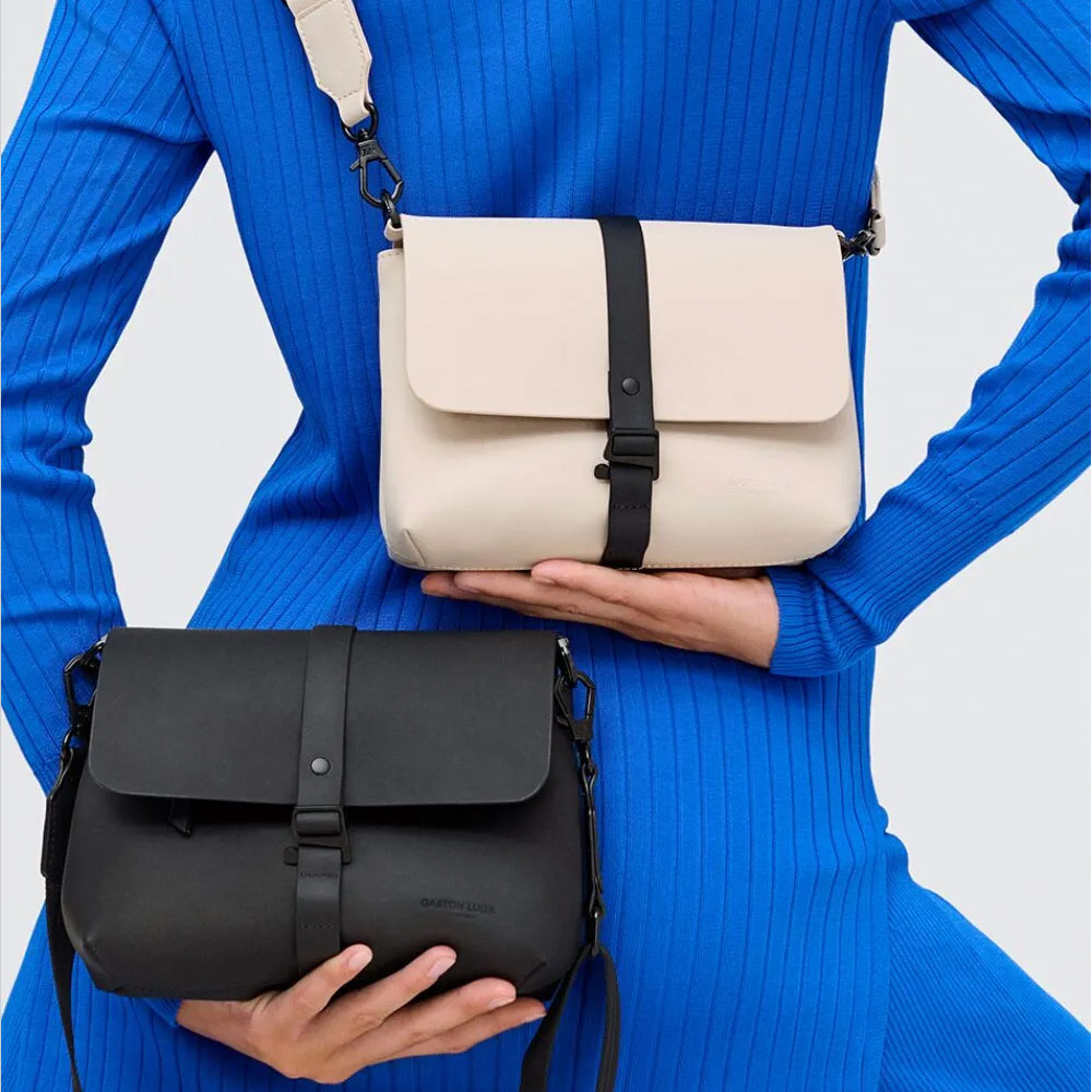 Picture of Gaston Luga SPLÄSH CROSSBODY BAG Premium Waterproof Eco Material Bag Messenger Style Bag with Detachable Shoulder Strap As Clutch (Cloud Cream)