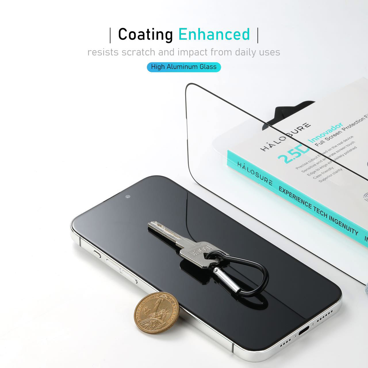 Picture of Apple iPhone 13 6.1 Screen Protector | Halosure 2.5D Full Coverage Tempered Glass Screen Protector for Apple iPhone 13 6.1 (HD Clear)