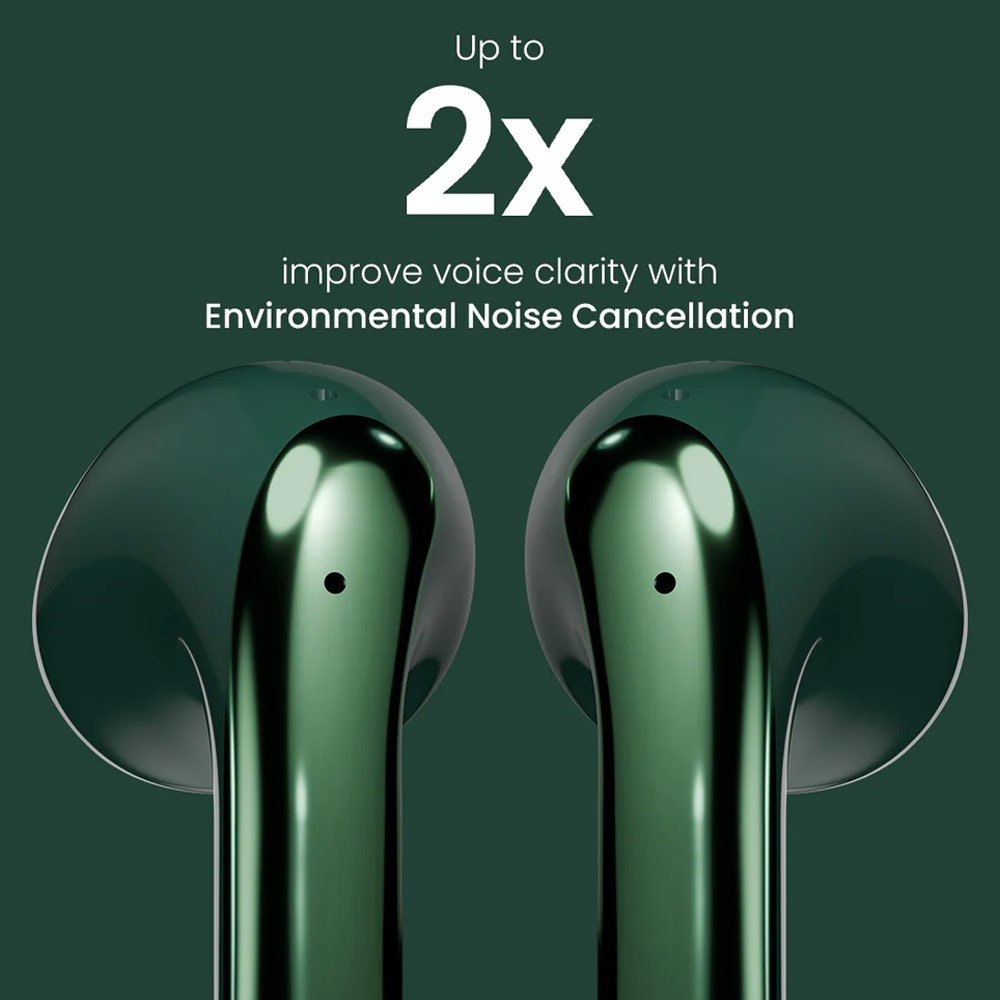 Picture of HiFuture ChromeBuds Premium Bluetooth 5.4 TWS Earbuds Waterproof with Environment Noise Cancellation Ultra Bass Long Hours(Green)