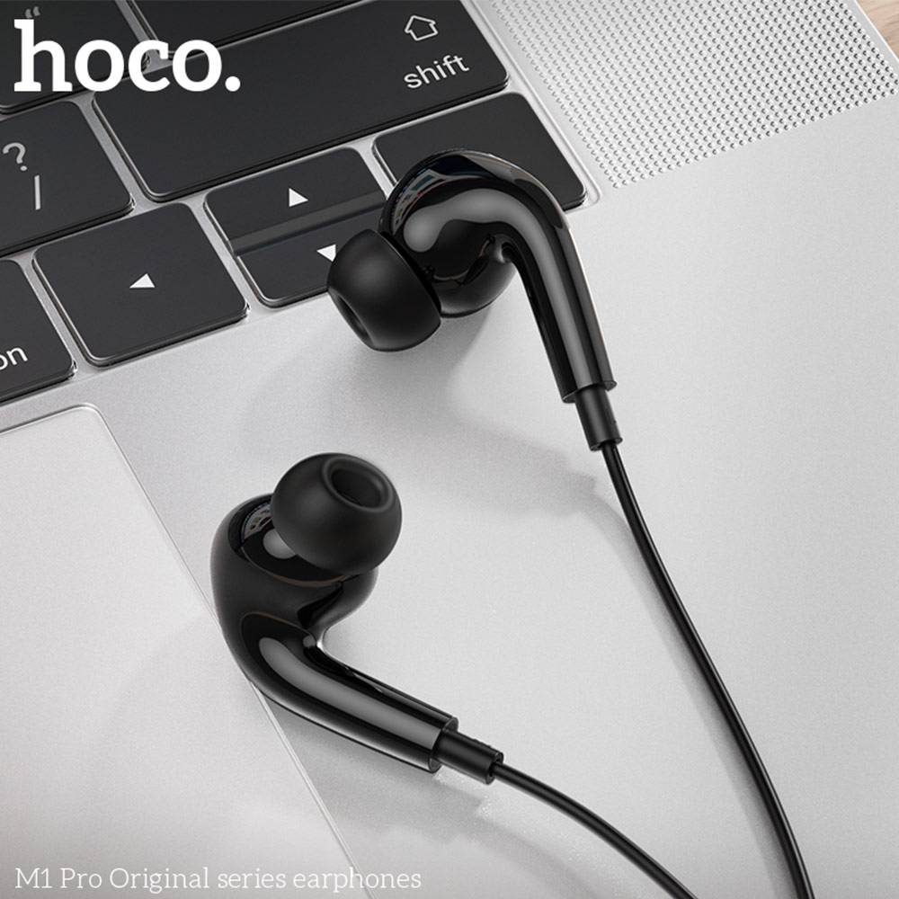 Picture of Hoco M1 Pro Stereo Wired Earphone In Ear Sport Earphones with mic for xiaomi iPhone Samsung Headset Laptop Computer Table 3.5mm Interface (Black)