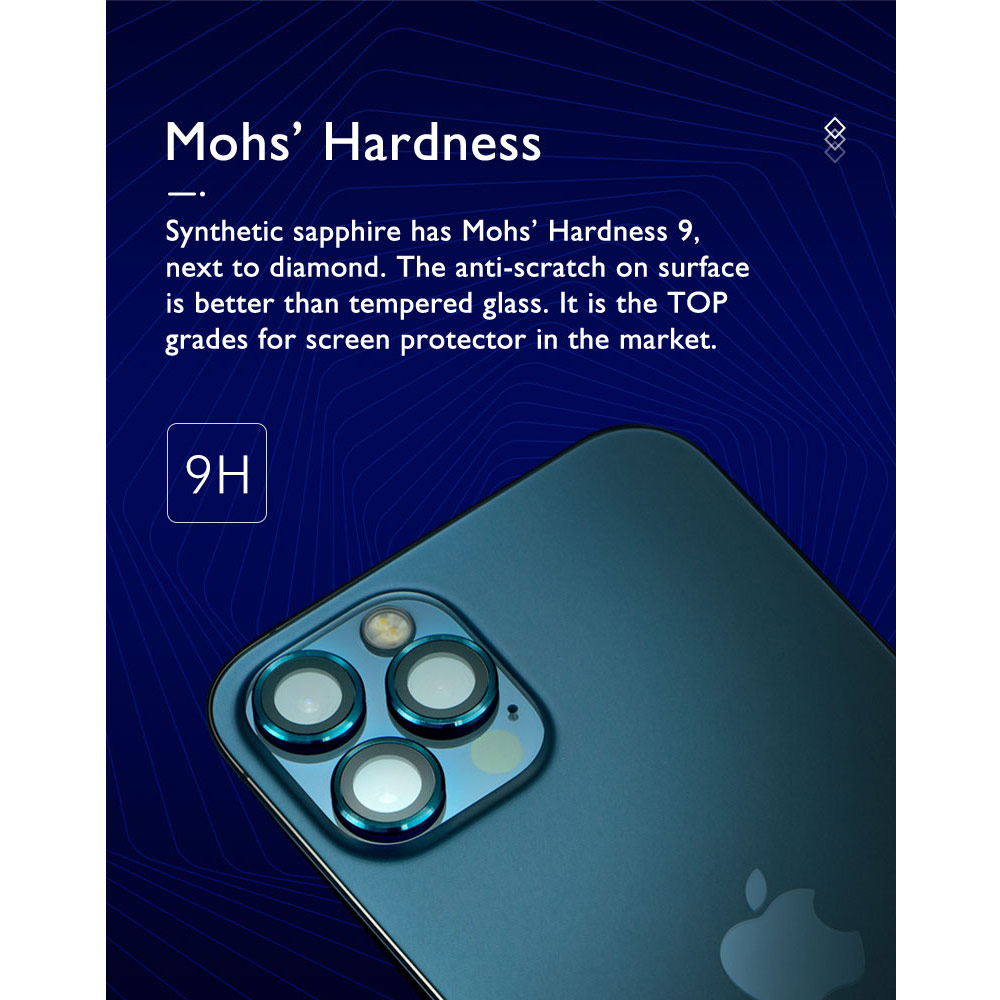 Picture of Apple iPhone 13 Pro 6.1  | Hoda Sapphire Lens Protector for iPhone 13 Pro 6.1 iPhone 13 Pro Max 6.7  (3PCS Flamed Titanium)