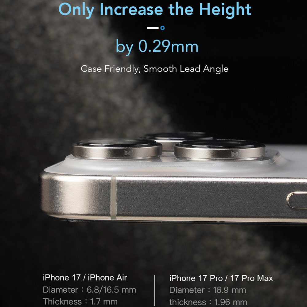 Picture of Apple iPhone 17 Pro 6.3 | Hoda Sapphire Lens Protector for iPhone 17 Pro Max 6.9 17 Pro 6.3 (3PCS Silver)