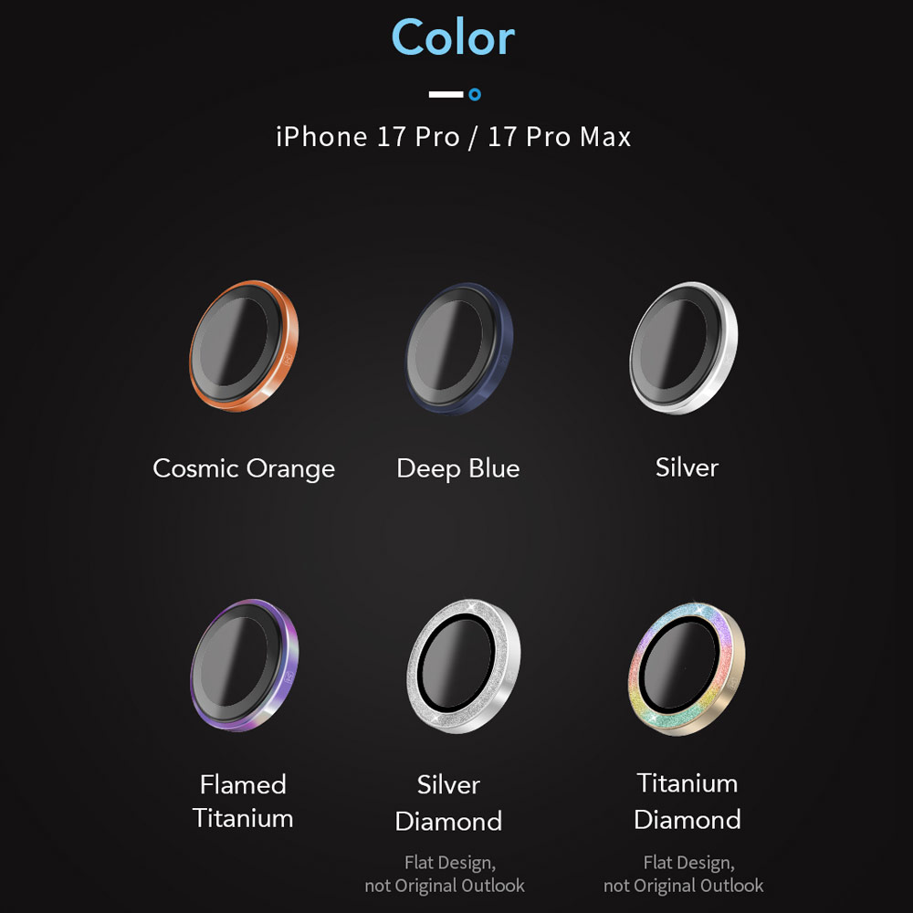 Picture of Apple iPhone 17 Pro 6.3 | Hoda Sapphire Lens Protector for iPhone 17 Pro Max 6.9 17 Pro 6.3 (3PCS Silver)