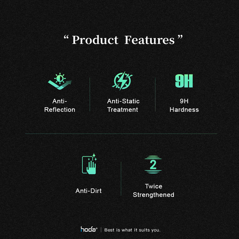 Picture of Apple iPhone 13 6.1 Screen Protector | Hoda 0.33mm 2.5D Full Coverage Tempered Glass Screen Protector for Apple iPhone 13 iPhone 13 Pro 6.1 (Anti Reflection)