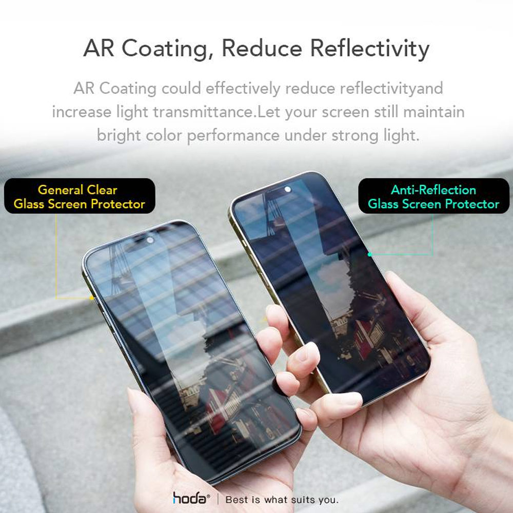Picture of Apple iPhone 14 Pro Max 6.7 Screen Protector | Hoda 0.33mm 2.5D Full Coverage Anti Reflection Tempered Glass Screen Protector for Apple iPhone 14 Pro Max 6.7 (Anti Reflection)