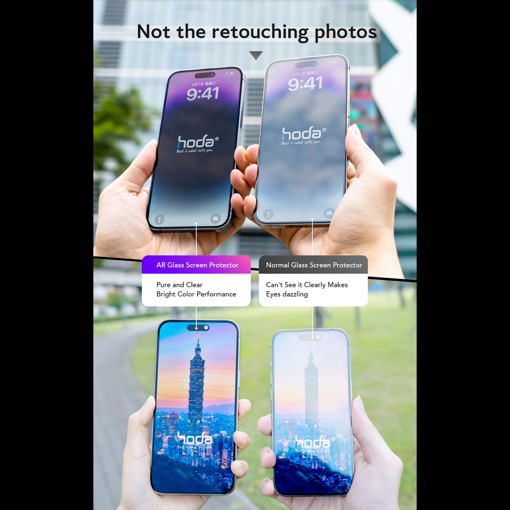 Picture of Apple iPhone 15 6.1 Screen Protector | Hoda 0.33mm 2.5D Full Coverage Anti Reflection Tempered Glass Screen Protector for iPhone 16 6.1 iPhone 15 6.1 (Anti Reflection)