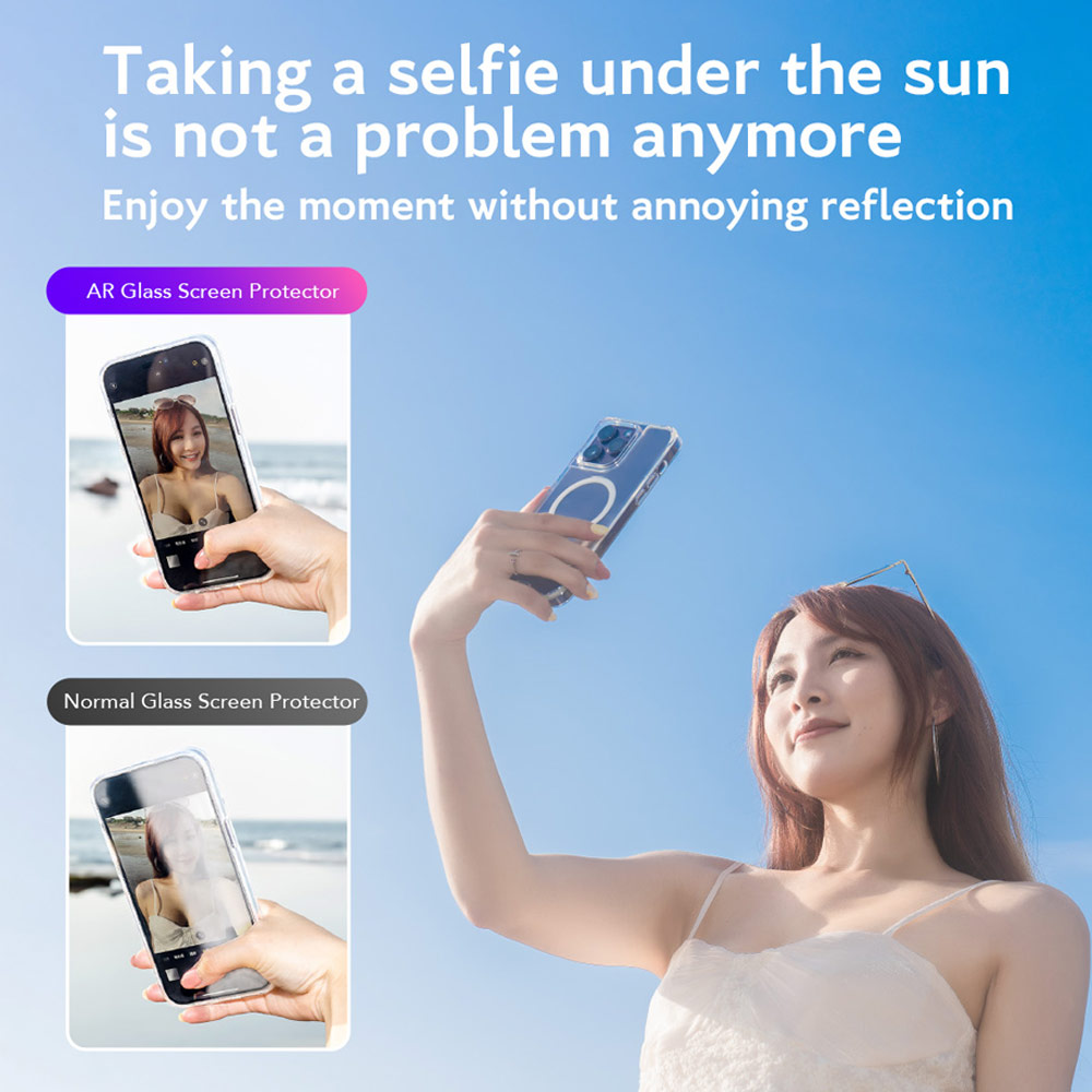 Picture of Apple iPhone 15 6.1 Screen Protector | Hoda 0.33mm 2.5D Full Coverage Anti Reflection Tempered Glass Screen Protector for iPhone 16 6.1 iPhone 15 6.1 (Anti Reflection)