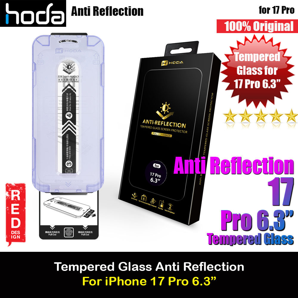Picture of Hoda Anti Reflection Full Coverage Tempered Glass Screen Protector for iPhone 17 Pro 6.3 (Anti Reflection) Apple iPhone 17 Pro 6.3- Apple iPhone 17 Pro 6.3 Cases, Apple iPhone 17 Pro 6.3 Covers, iPad Cases and a wide selection of Apple iPhone 17 Pro 6.3 Accessories in Malaysia, Sabah, Sarawak and Singapore 