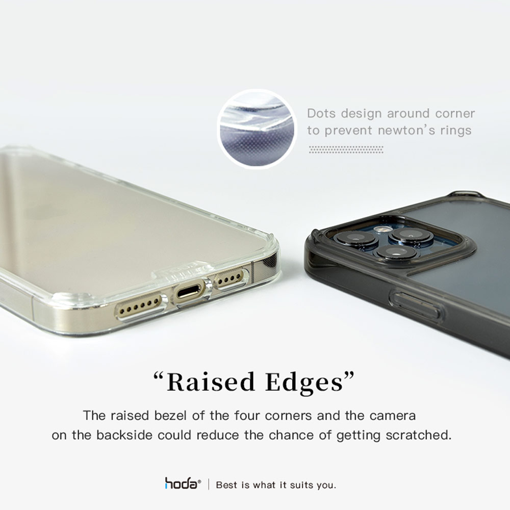 Picture of Apple iPhone 13 Pro Max 6.7 Case | Hoda Military CRYSTAL PRO 3D TEMPERED GLASS BACKPLATE Drop Protection PROTECTIVE Case for Apple iPhone 13 Pro Max 6.7 (Crystal Clear Black)