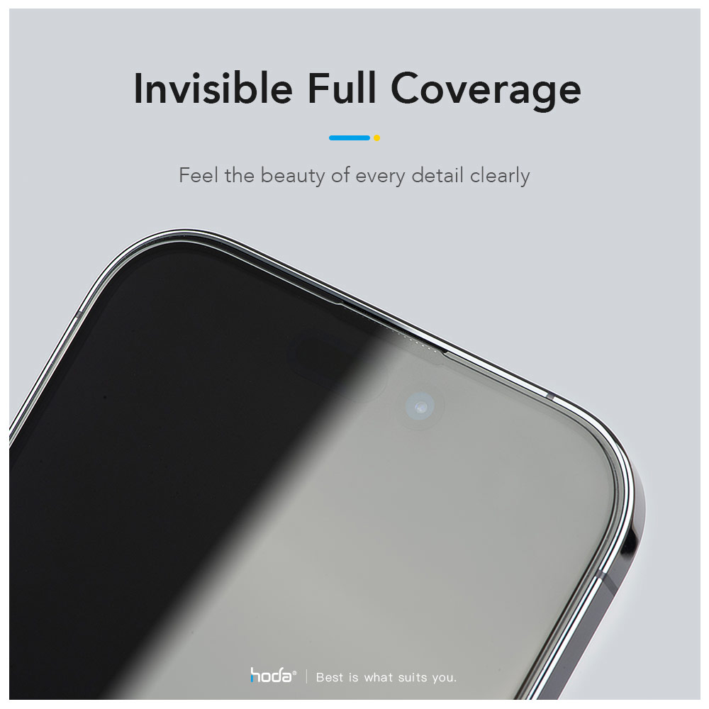 Picture of Apple iPhone 15 Pro 6.1 Screen Protector | Hoda 0.33mm 2.5D Full Coverage Tempered Glass Screen Protector for Apple iPhone 15 Pro 6.1 (Clear Black)