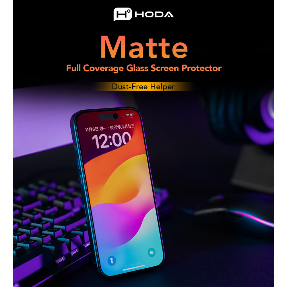 Picture of Apple iPhone 17 Pro Max 6.9 Screen Protector | Hoda Anti Glare Full Coverage Tempered Glass Screen Protector for iPhone 17 Pro Max 6.9 (Matte)