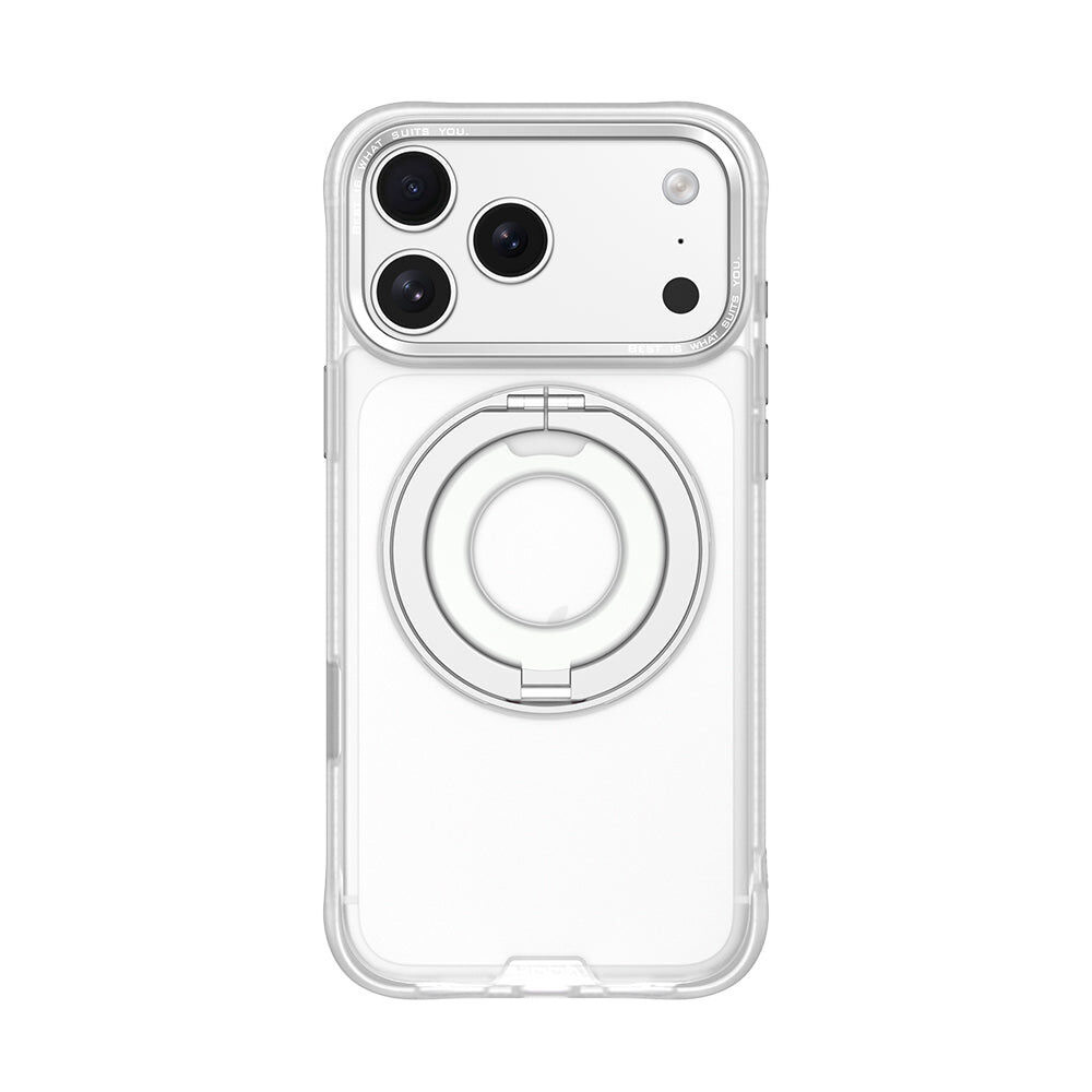 Picture of Apple iPhone 18 Pro Case | Hoda ROUGH Case Magnet with 360° foldable rotating ring-holder stand Enhanced with PureSurfaceTM for iPhone 18 Pro 17 Pro - Matte