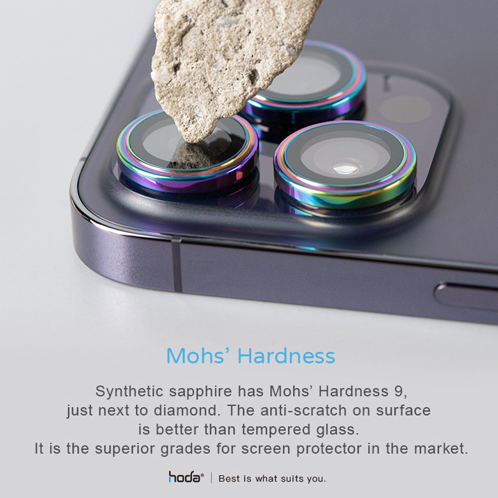 Picture of Apple iPhone 14 Pro Max 6.7  | Hoda Sapphire Lens Protector for iPhone 14 Pro 6.1 iPhone 14 Pro Max 6.7  (3PCS Silver)