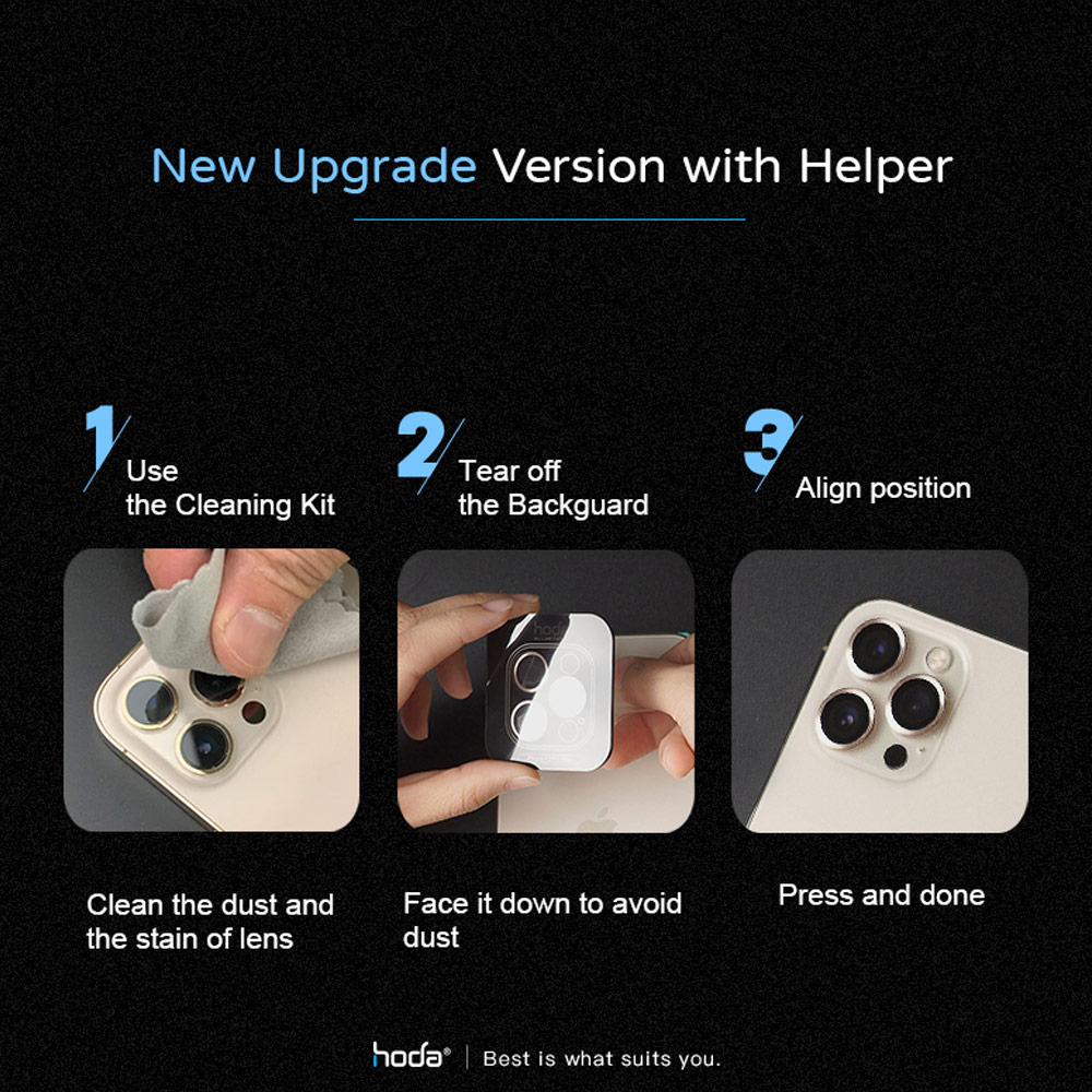 Picture of Apple iPhone 14 Pro Max 6.7  | Hoda Sapphire Lens Protector for iPhone 14 Pro 6.1 iPhone 14 Pro Max 6.7  (3PCS Silver)