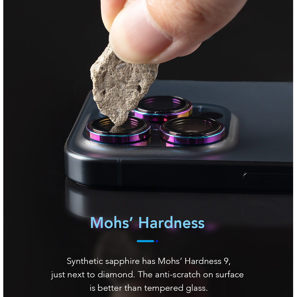 Picture of Apple iPhone 16 Pro 6.3 | Hoda Sapphire Lens Protector for iPhone 16 Pro 6.3 iPhone 16 Pro Max 6.9 (3PCS White Titanium)