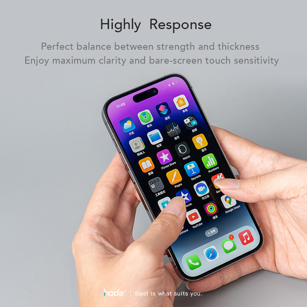 Picture of Apple iPhone 13 6.1 Screen Protector | Hoda 0.33mm 2.5D Full Coverage Tempered Glass Screen Protector for Apple iPhone 13 iPhone 13 Pro 6.1 iPhone 14 6.1 (Anti Reflection)