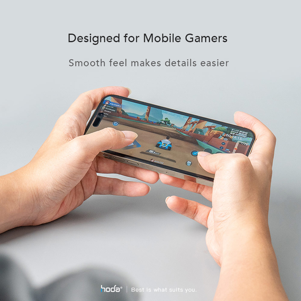 Picture of Apple iPhone 13 Pro Max 6.7 Screen Protector | Hoda 0.33mm 2.5D Anti Glare Matte Gaming Full Coverage Tempered Glass Screen Protector for Apple iPhone 13 Pro Max 6.7 iPhone 14 Plus 6.7  (Matte)