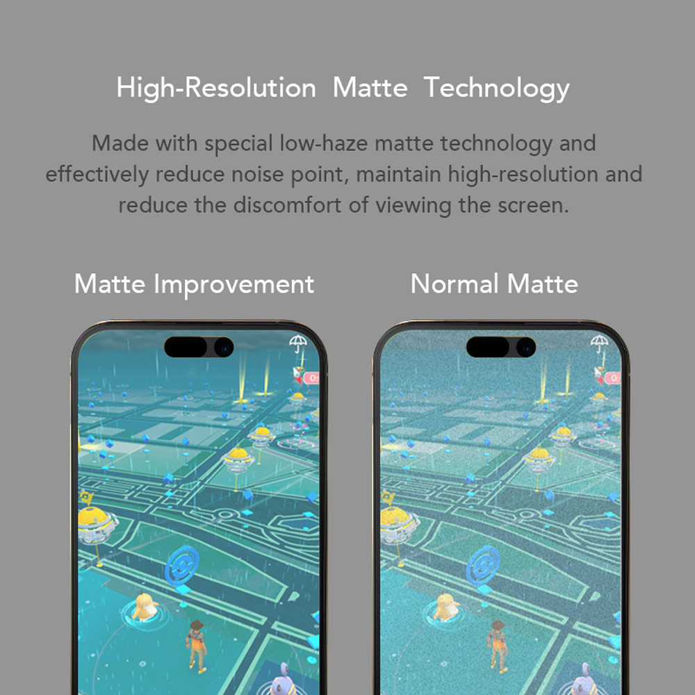 Picture of Apple iPhone 13 Pro Max 6.7 Screen Protector | Hoda 0.33mm 2.5D Anti Glare Matte Gaming Full Coverage Tempered Glass Screen Protector for Apple iPhone 13 Pro Max 6.7 iPhone 14 Plus 6.7  (Matte)