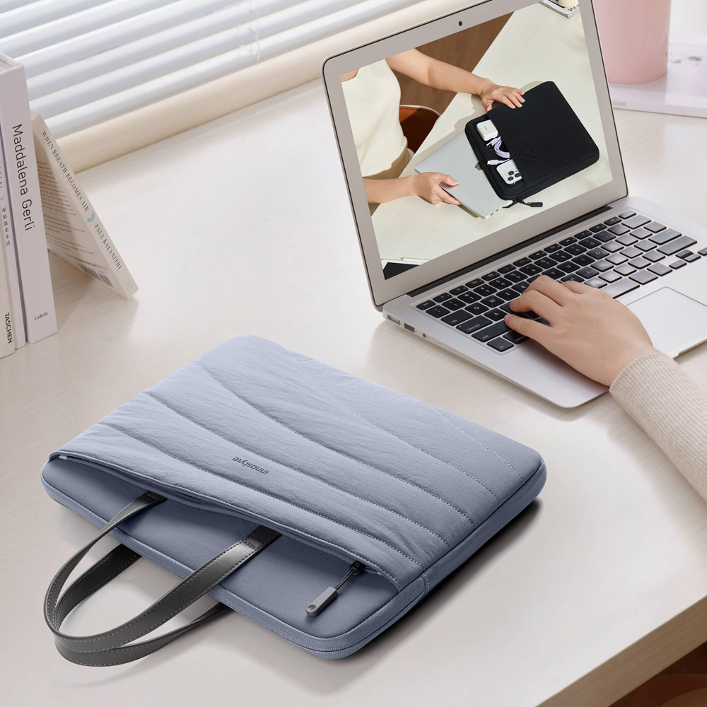 Picture of Innostyle CarryLite Slim Series Shock Proof Lightweight Laptop Notebook Hand Carry Sleeve with Front Compartment for up to 14 inches Laptop (Lavender)