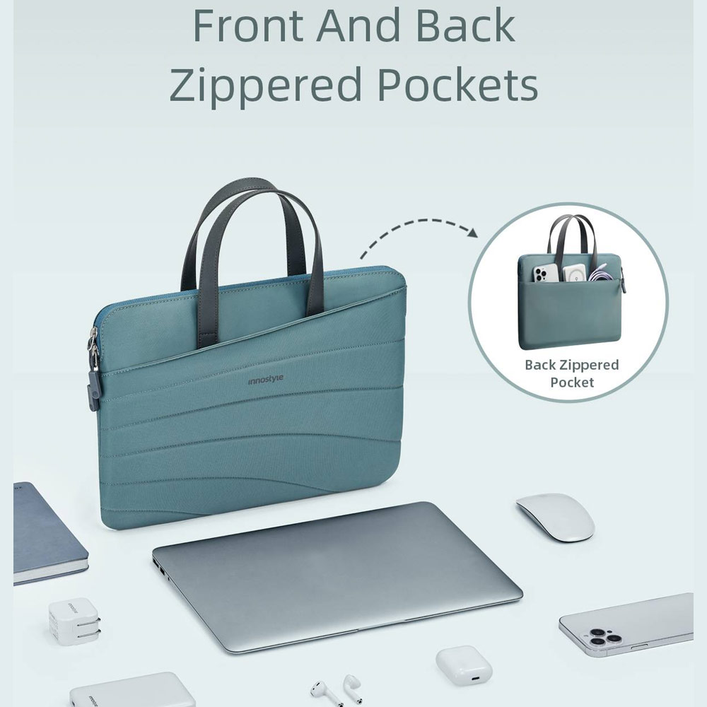 Picture of Innostyle CarryLite Slim Series Shock Proof Lightweight Laptop Notebook Hand Carry Sleeve with Front Compartment for up to 14 inches Laptop (Lavender)