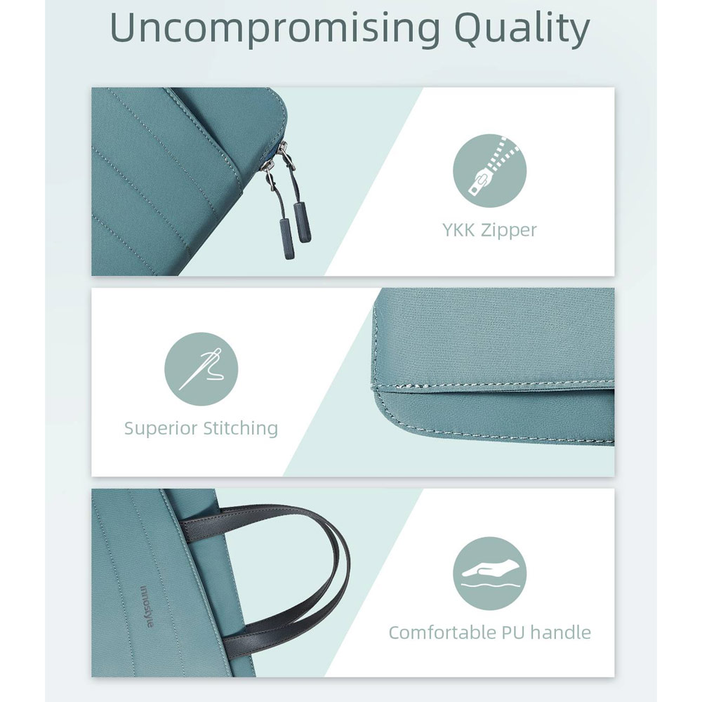 Picture of Innostyle CarryLite Slim Series Shock Proof Lightweight Laptop Notebook Hand Carry Sleeve with Front Compartment for up to 14 inches Laptop (Gray)